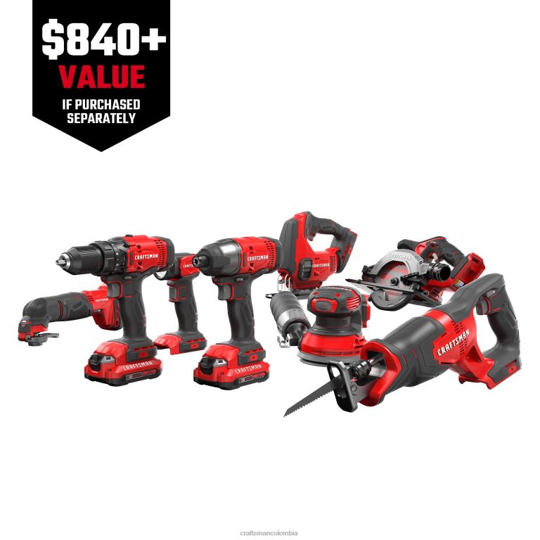 Herramientas eléctricas Kit combinado de herramientas eléctricas de 8 herramientas con estuche blando (2 baterías incluidas y cargador incluido) CRAFTSMAN TR4N4