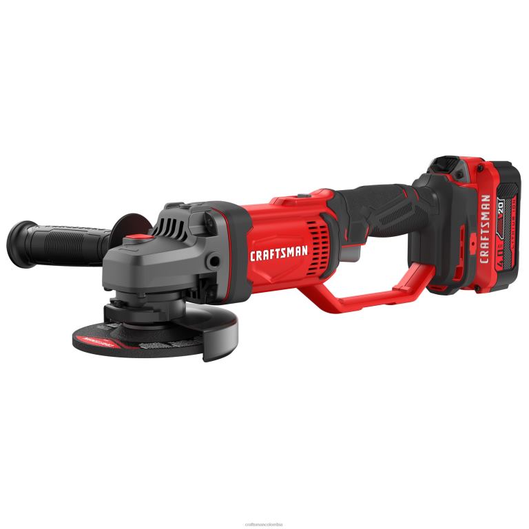 Herramientas eléctricas Amoladora angular inalámbrica con interruptor de gatillo máximo de 4,5 pulgadas y 20 voltios (cargador incluido y 1 batería) CRAFTSMAN TR4N44
