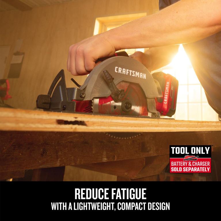 Herramientas eléctricas Sierra circular compacta inalámbrica v20 de 20 voltios máx. de 6-1/2 pulgadas (herramienta básica) CRAFTSMAN TR4N28