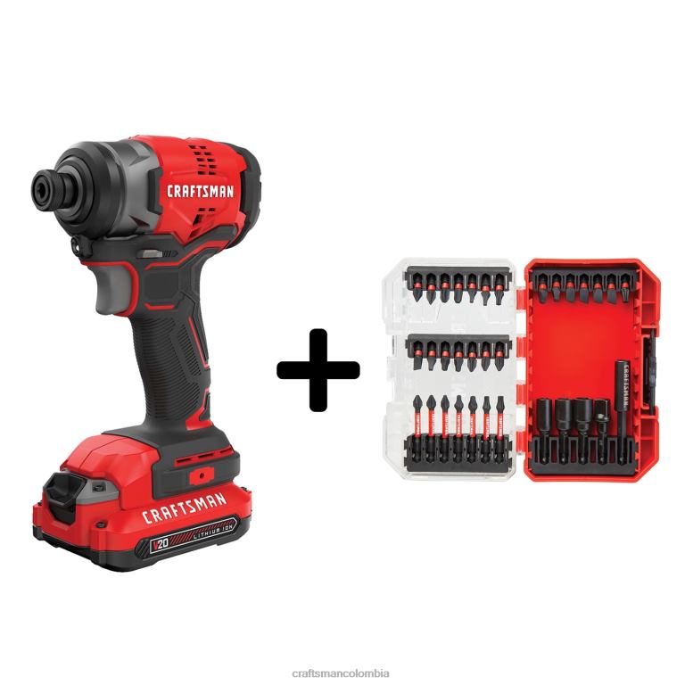 Herramientas eléctricas Controlador de impacto inalámbrico sin escobillas v20 de 20 voltios máx. (1 batería incluida, cargador incluido y bolsa blanda incluida) CRAFTSMAN TR4N136