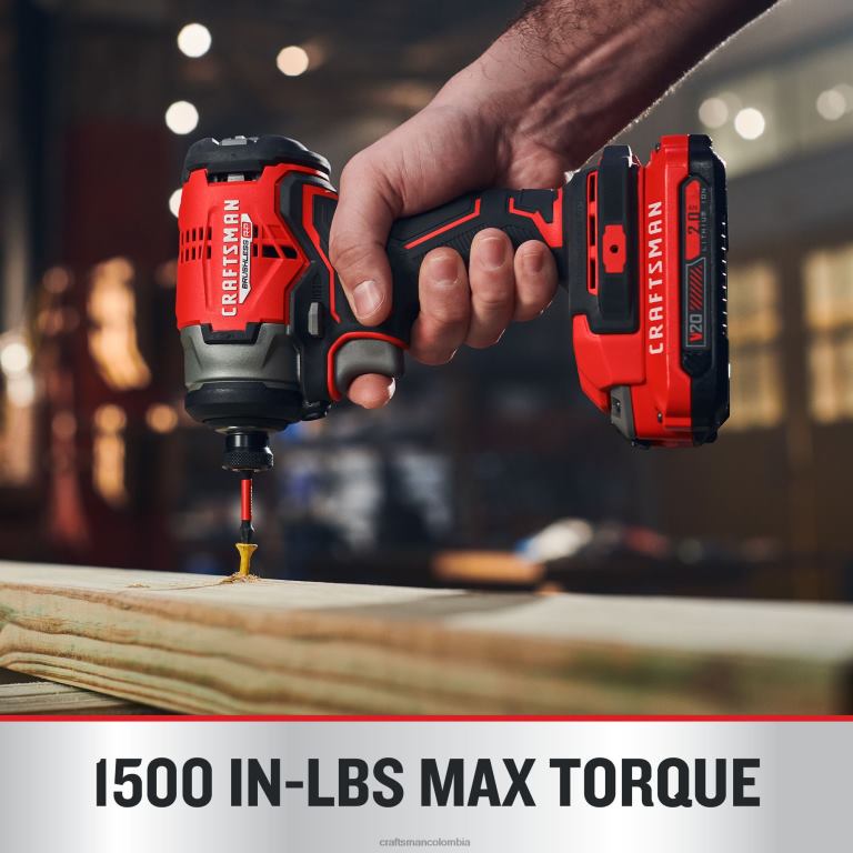 Herramientas eléctricas v20 rp Controlador de impacto inalámbrico sin escobillas de 20 voltios máximo (2 baterías incluidas, cargador incluido y bolsa blanda incluida) CRAFTSMAN TR4N164