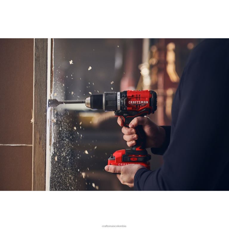Herramientas eléctricas v20 rp Taladro percutor inalámbrico sin escobillas, velocidad variable, 1/2 pulg., 20 voltios, amperaje máximo (herramienta básica) CRAFTSMAN TR4N107